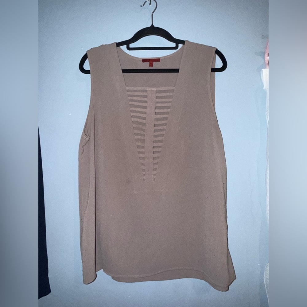 ‘BKE Red’ Taupe Sleeveless Tank Top, size XL